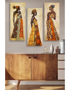 Sada obrazů AFRICAN WOMAN 70 x 50 cm 3 kusy