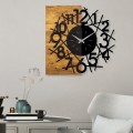 Nástěnné dekorativní hodiny WALLIE I. 58 cm ořech/černá