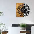 Nástěnné dekorativní hodiny WALLIE I. 58 cm ořech/černá