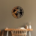 Dekorativní nástěnné hodiny WALLIE WOODEN WORLD MAP 56 cm ořech/černé