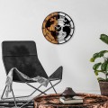 Dekorativní nástěnné hodiny WALLIE WOODEN WORLD MAP 56 cm ořech/černé
