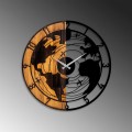 Dekorativní nástěnné hodiny WALLIE WOODEN WORLD MAP 56 cm ořech/černé