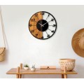 Dekorativní nástěnné hodiny WALLIE LINEAR 56 cm ořech/černé