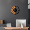 Dekorativní nástěnné hodiny WALLIE LINEAR 56 cm ořech/černé