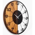 Dekorativní nástěnné hodiny WALLIE LINEAR 56 cm ořech/černé