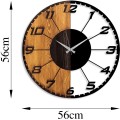 Dekorativní nástěnné hodiny WALLIE LINEAR 56 cm ořech/černé