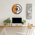 Dekorativní nástěnné hodiny WALLIE CIRCLE 56 cm ořech/černé