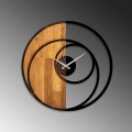Dekorativní nástěnné hodiny WALLIE CIRCLE 56 cm ořech/černé