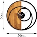 Dekorativní nástěnné hodiny WALLIE CIRCLE 56 cm ořech/černé