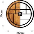 Dekorativní nástěnné hodiny WALLIE ORGANIC 56 cm ořech/černé