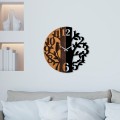 Dekorativní nástěnné hodiny WALLIE TREE 56 cm černé/ořech