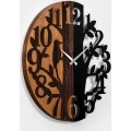 Dekorativní nástěnné hodiny WALLIE TREE 56 cm černé/ořech