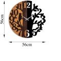 Dekorativní nástěnné hodiny WALLIE TREE 56 cm černé/ořech