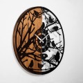 Dekorativní nástěnné hodiny WALLIE WOODEN 56 cm ořech/černé