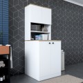 Koupelnová skříňka na pračku KD102 ořech/bílá