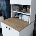 Koupelnová skříňka na pračku KD102 ořech/bílá