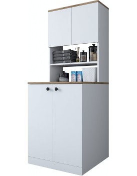 Koupelnová skříňka na pračku KD102 ořech/bílá