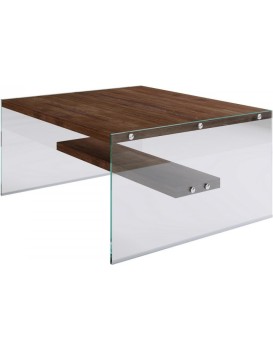 Konferenční stolek GLASS 75 cm ořech