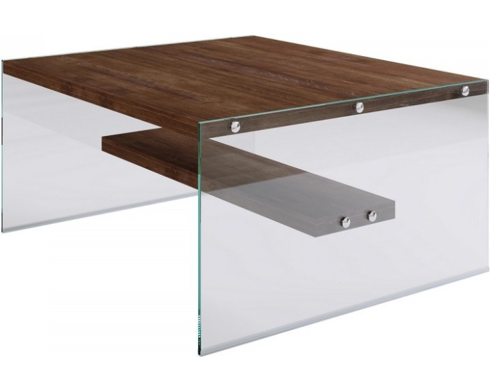 Konferenční stolek GLASS 75 cm ořech