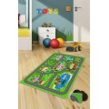Dětský koberec Město II 100x150 cm zelený