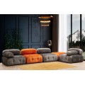 Taburet Bubble 95 cm samet oranžový