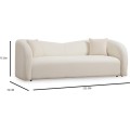 Třímístná pohovka Asos 225 cm bouclé krémová
