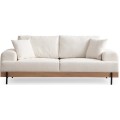 Třímístní pohovka Eti 220 cm bílá/dub přírodní