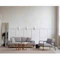 Třímístní pohovka Eti 220 cm šedá/dub přírodní