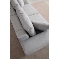 Třímístní pohovka Eti 220 cm šedá/dub přírodní