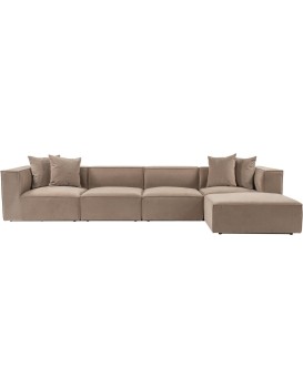 Rohová sedací souprava Sora 430 cm cappucino pravá