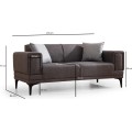 Dvoumístná pohovka Horizon 170 cm tmavě šedá