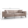 Třímístná rozkládací pohovka Horizon 230 cm světle hnědá