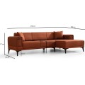 Rohová sedací souprava Horizon 250 cm cihlová pravá