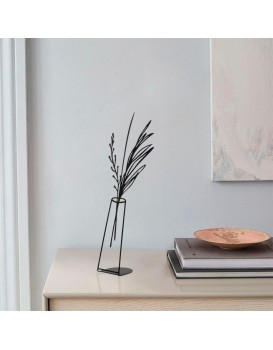 Kovová dekorace Flowerpot V 50 cm černá