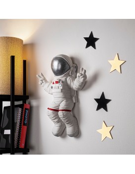 Nástěnná dekorace Astronaut bílá/šedá