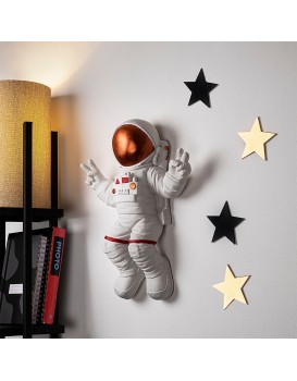Nástěnná dekorace Astronaut 3 bílá/oranžová