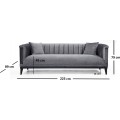Třímístná pohovka Trendy 225 cm tmavě šedá