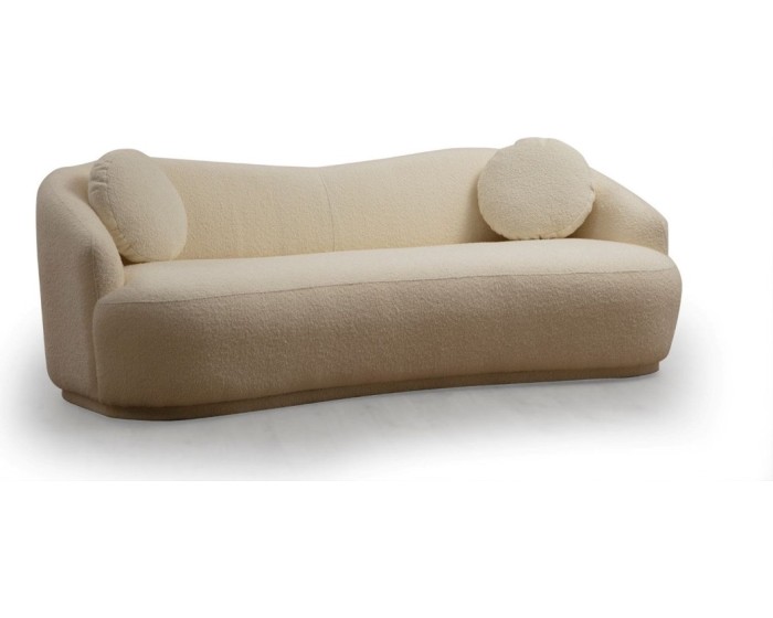 Třímístní pohovka Ancona 225 cm boucle krémová