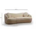 Třímístní pohovka Ancona 225 cm boucle krémová