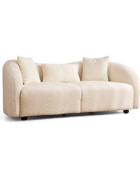 Dvoumístná pohovka Venedik 190 cm boucle krémová