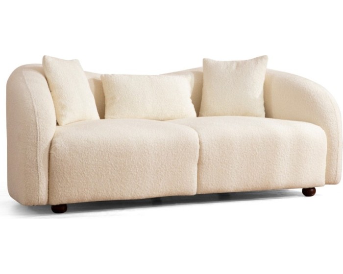 Dvoumístná pohovka Venedik 190 cm boucle krémová