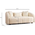 Dvoumístná pohovka Venedik 190 cm boucle krémová