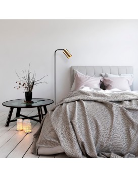 Stojací lampa Emek 120 cm černo-zlatá