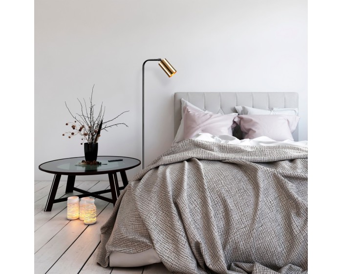 Stojací lampa Emek 120 cm černo-zlatá