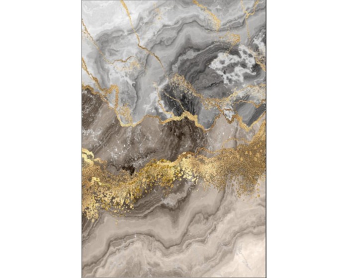 Koberec Marble 160x230 cm šedý/zlatý