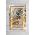 Koberec Marble Frame 80x200 cm šedý/zlatý