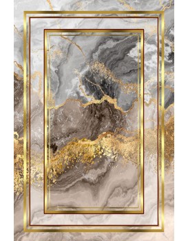 Koberec Marble Frame 180x280 cm šedý/zlatý