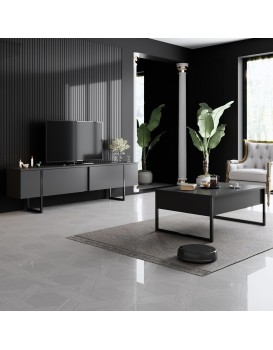 Sada nábytku do obývacího pokoje Luxe antracit/černá II