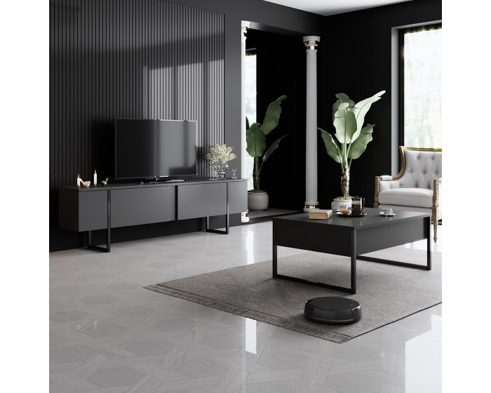 Sada nábytku do obývacího pokoje Luxe antracit/černá II