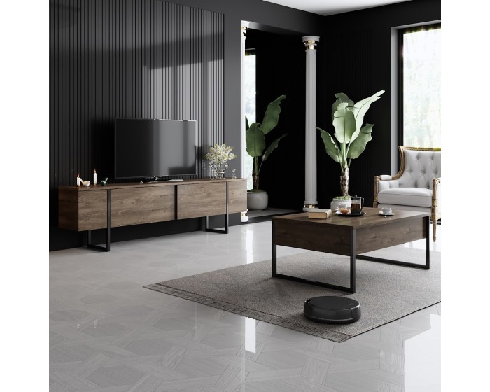 Sada nábytku do obývacího pokoje Luxe ořech/černá II